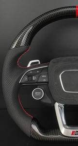 Volant de voiture sport <span class=keywords><strong>RS</strong></span> en cuir et fibre de carbone personnalisé avec bande décorative pour modèles Audi A3/A4/A5/A6/Q3/Q5/Q7/S/<span class=keywords><strong>RS</strong></span>/RS6 - Product Image 5