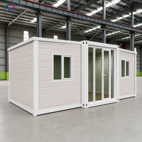Maison conteneur extensible aux normes australiennes 20 pieds, maison pliable, unité d'habitation secondaire 2 chambres, maison modulaire préfabriquée en acier léger