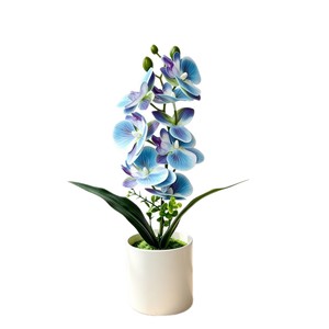Orquídea Phalaenopsis Artificial Paulon, Bonsái de 7 Flores Amarillas y Blancas en Maceta, Decoración de Interiores, Adorno para Sala de Estar - Product Image 4