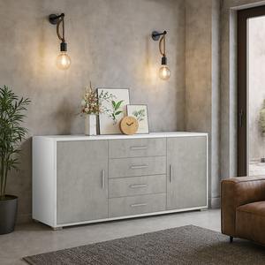 DOPPIO MOD. MOBILI CM 174X41 H. 84 OXIDE BIANCO E CEMENTO - Product Image 1