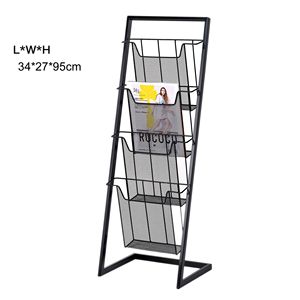 Espositore per Documenti in Acciaio dal Design Moderno per Ufficio e Scuola, Scaffale da Terra per Archiviazione e Pubblicità, Portariviste - Product Image 2