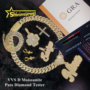 Beau cadeau pour fille nom personnalisé pendentif VVS Moissanite lettre pendentif Moissanite lettre glacé Hip Hop bijoux - Product Image 4