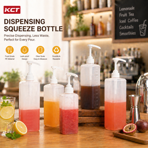 Garrafa Dispensadora de Molho de Plástico Livre de BPA com Bomba Transparente para Xarope, Geleia, Mel, Ketchup, Mostarda, Cozinha Comercial 1L - Product Image 6