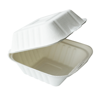 Boîte à hamburger jetable en bagasse de canne à sucre conique, biodégradable, pour emporter, emballage pour restauration rapide