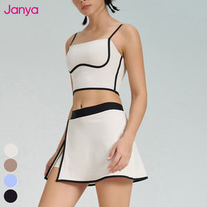 Conjuntos de Ropa Deportiva de Fitness Novedad 2025 con Bloques de Color Top Deportivo de Yoga y Sujetador 2 en 1 Faldas de Golf y Tenis Traje de 2 Piezas para Mujer - Product Image 5