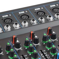 Console de mixage DJ professionnelle MG07+ Mini 7 canaux, mixeur audio USB avec alimentation fantôme 48V pour sonorisation en direct