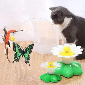 Vente en gros, point d'usine, amusant, intelligent, Auto-rotatif, chat, oiseaux volants et papillons autour de jouets pour chats frais