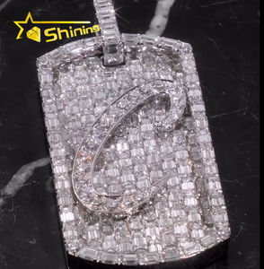 Ciondolo Personalizzato con Nome in <span class=keywords><strong>Moissanite</strong></span> VVS, Gioielli Hip Hop in Argento 925 Placcato Oro Rosa Bicolore - Product Image 3