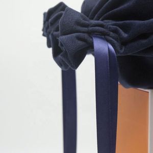 Custom logo Blue Velvet Gift Storage Pouch Dust <b>Packaging</b> <b>Bag</b> with logo - Product Image 6