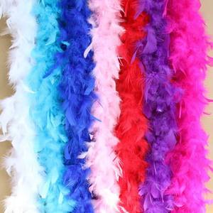 Decoraciones de Boa de plumas naturales 60g Boa de plumas de pavo teñidas para fiesta Festival carnaval eventos decoración del hogar accesorios de ropa - Product Image 5