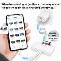 Lecteur de cartes mémoire 5-en-1, adaptateur USB OTG, lecteur de cartes SD pour téléphone/tablette, appareils USB-C/USB-A, emplacements Micro SD, charge d'alimentation, imprimante