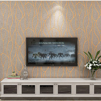 Papel tapiz floral estereoscópico 3D moderno para FONDO DE TV europeo no tejido raya simple curva dormitorio ignífugo impermeable