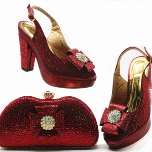 H & D New Style African Shoe And Bag Set From China Factory Women Shoe And Bag To Match For Party