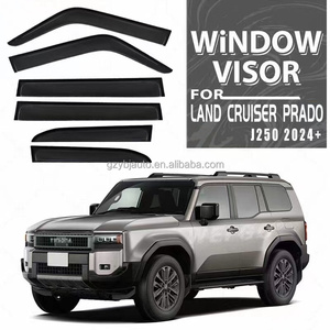 Aksesoris Mobil YBJ 2024-2027 DEFLEKTOR JENDELA HITAM PELINDUNG MATAHARI PENANGKAP AIR HUJAN untuk Prado LC250 FJ250 Pelindung Hujan Jendela Trim - Product Image 3