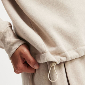 Felpa da Donna in <span class=keywords><strong>Cotone</strong></span> e Poliestere con Spalle Scese e Vestibilità Ampia, Mezza Zip, Collo a Imbuto, Pullover Nero - Product Image 4