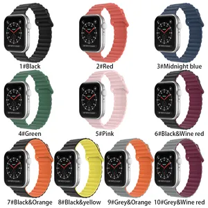 Offer Samples Latest Custom Printed Pure Color Personalized Silicone Mould Magnetic Watch Coolyep Band For Apple Watch