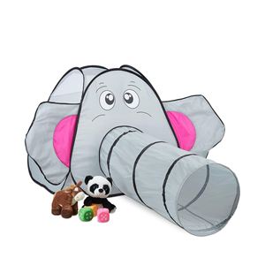 Tente pop-up pour enfants, intérieur et extérieur, avec tunnel de jeu, motif éléphant - Product Image 1