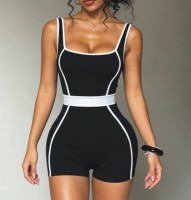 Combinaison une pièce pour femme, débardeur court, dos en U, sans couture, pour la danse, l'entraînement, la course, l'exercice, la gymnastique, le fitness, body pour fille