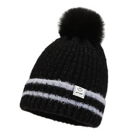 Gorro de Punto de Algodón Unisex para Invierno, Cálido, Transpirable e Impermeable, con Pompón de Peluche y Forro Polar, para Exteriores, Playa y Negocios