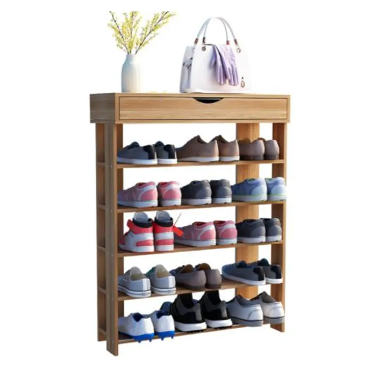 Custom 5-tier Free Standing Shoe Rack Wooden Shoe Shelf Entryway Shoe Organizer Storage Cabinet