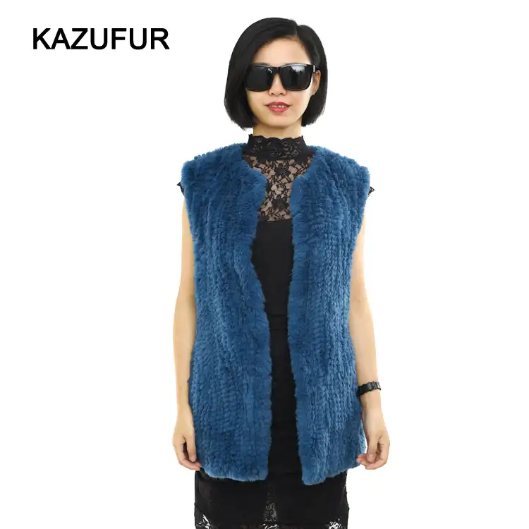Fashion Women Fur Gilet/Rabbit Knit Winter Fur Vest