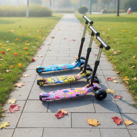 Trottinette en fer pour enfants Tuya, pliable, quatre roues, glisse fluide, trois vitesses réglables, roue Hummer, pliage en un clic, pour les enfants de 1 à 5 ans