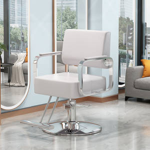 Silla de peluquería, silla para estilizar el cabello para salones de belleza. El mismo modelo que se puede ajustar en altura. Silla de salón de acero inoxidable. - Product Image 3