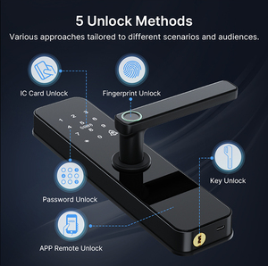 Trung Quốc Nhà máy điện tử Tiện Ích Nhà IOT tuya kiểm soát ứng dụng RFID mã thẻ kỹ thuật số thông minh vân tay khóa cửa đối với trang chủ - Product Image 3