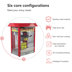 Venta caliente de fábrica, máquina de <span class=keywords><strong>palomitas</strong></span> de maíz comercial de vidrio transparente eléctrico, máquina de <span class=keywords><strong>palomitas</strong></span> de maíz para el hogar, precio de sartén antiadherente - Product Image 4