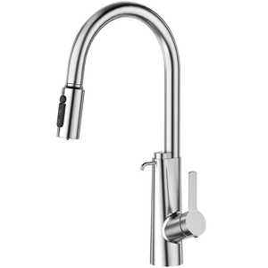 Multifunctional Soap Dispenser Integrated High <b>Pressure</b> <b>Sprayer</b> pull down waterfall kitchen sink faucet - Product Image 3