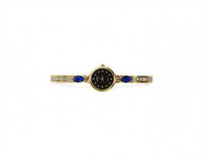 Orologio da donna con cassa rotonda analogica al quarzo con diamanti in oro e cinturino in oro giallo colori misti - Product Image 1