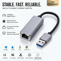 Adaptateur USB 3.0 vers Gigabit Ethernet LUNG KAY, convertisseur LAN filaire RJ45 haute vitesse 1000 Mbps, boîtier en aluminium pour ordinateur portable, PC Mac