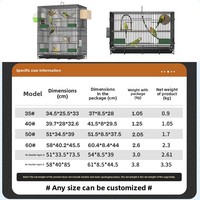 Grande cage à oiseaux pliable à 3 étages en fil de fer avec roulettes, conception multi-niveaux pour perroquets, facile à nettoyer