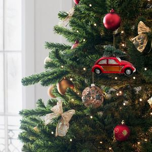 Factory Luxury Handmade UV Printed Blown Glass Ornaments Unique Red <b>Mini</b> Car Design for <b>Christmas</b> Holiday Season Home Decor - Product Image 1