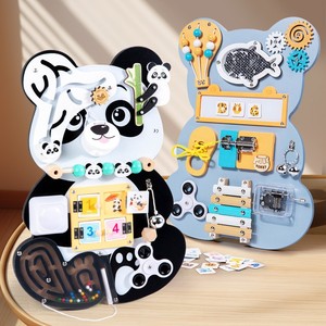 Popolare Gioco Educativo in Legno per Bambini di Grandi Dimensioni, Tutto in Uno, Giocattolo Interattivo per Allenamento Pratico e Pensiero Logico, Orso Giocattolo - Product Image 2