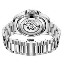 Montre mécanique automatique pour homme avec lunette en cristal, cœurs ouverts, index en cristal, bracelet en acier pour usage professionnel, vente en gros