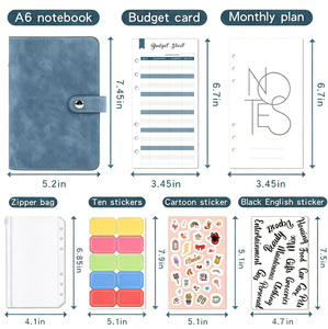 Carnet portable GF A6 en cuir PU Macaron, classeur à 6 anneaux, journal, budget, bureau, école, agenda quotidien, ensemble <span class=keywords><strong>de</strong></span> carnets - Product Image 2