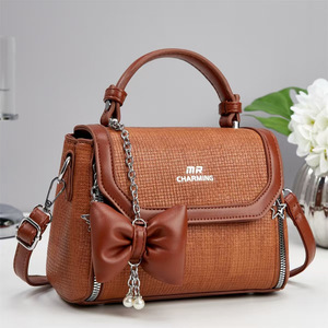 An Ru Shi Women's <b>Shoulder</b> <b>Bag</b> Medium Size Crossbody <b>Bag</b> with Bow Design Polyester Lining & Inner Patch Detail for Everyday Use - Product Image 3