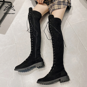 Taglie forti da donna donna inverno Sexy sopra il <span class=keywords><strong>ginocchio</strong></span> stivali con cerniera con tacco <span class=keywords><strong>alto</strong></span> <span class=keywords><strong>alto</strong></span> a punta tonda con tacco <span class=keywords><strong>alto</strong></span> <span class=keywords><strong>al</strong></span> <span class=keywords><strong>ginocchio</strong></span> - Product Image 2