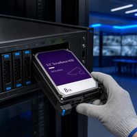 Disque dur interne NAS WD80EFBX 8 To, 3,5 pouces, SATA, pour stockage en réseau, partage de fichiers, sauvegarde et gestion des données d'entreprise