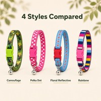 Collier pour chien classique arc-en-ciel coloré, imprimé abstrait, sangle en nylon, boucle en plastique, anneau en D, clochette, réglable, à libération rapide, léger