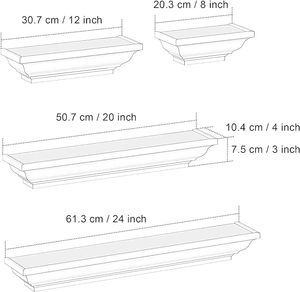 Étagères flottantes en bois <span class=keywords><strong>blanc</strong></span> présentoir de rangement mural pour cuisine salle de bain décor à la maison en gros - Product Image 2
