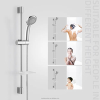 Pas cher carré 100cm douche salle de bain barre coulissante ensembles de robinets barre de douche réglable barre coulissante