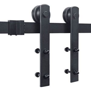 WEKIS M00002 Kit de Herrajes para Puerta Corredera de Granero de Acero al Carbono Moderno de 6.6 Pies, Personalizado, con Tornillos de Latón Duraderos y Recubrimiento en Polvo Negro - Product Image 3