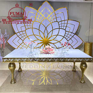 Décoration parfaite luxe spécial PVC mariage or support mural Lotus toile de fond pour les banquets et événements - Product Image 6