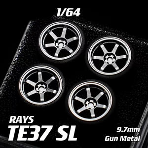 치카 나베스 1:64 스케일 다이캐스트 고무 바퀴 8.9mm/9.7mm/10.5mm 타이어 휠 X 치카 광선 TE37SL 자동차 모델 휠 - Product Image 3