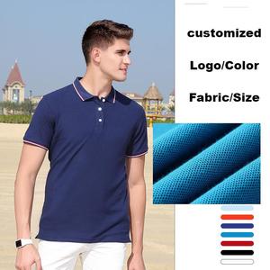 Polos formales de alta calidad para hombre, camisas de manga corta con logotipo bordado personalizado, Polo de Golf de piqué de algodón transpirable para hombre - Product Image 1