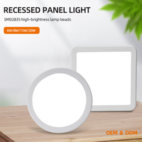 MELINZ Article populaire carré rond encastré haute performance de rendu des couleurs 6 8 15 20 W Led Panel Light
