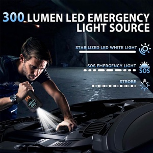 Máy bơm hơi ô tô 12V mới bán buôn năm 2025 với đèn LED khẩn cấp, máy khởi động bình ắc quy di động 8000mAh, bơm lốp - Product Image 5