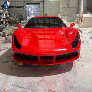 Sculpture de <span class=keywords><strong>voiture</strong></span> de sport rouge haute brillance personnalisée Resorts de luxe et concessionnaires automobiles Racing Model Resin Crafts - Product Image 2